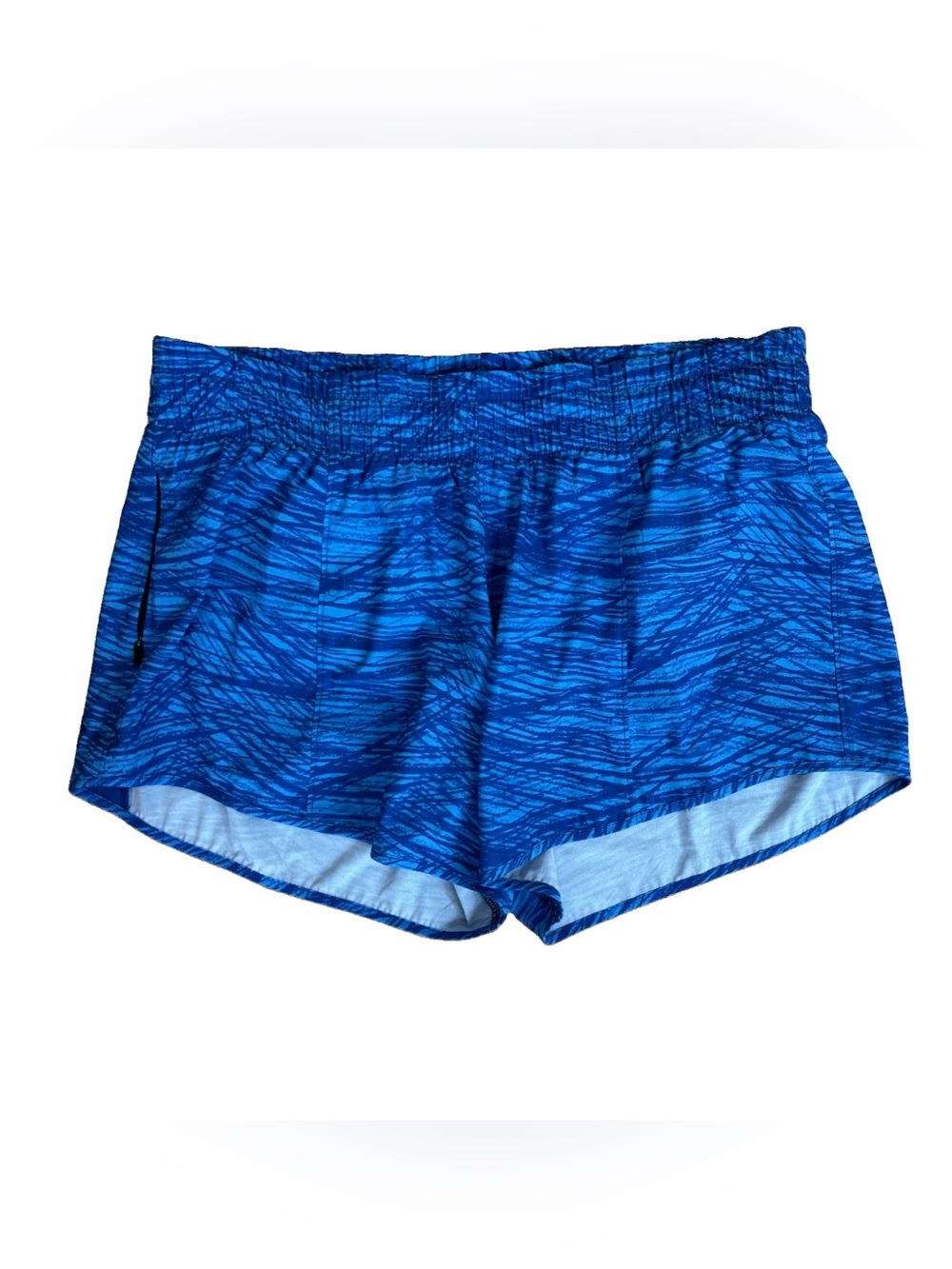 Rabbit Running Feelin' Fine 4" Shorts Lined Women's Size XL Blue Scribble Print